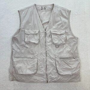 Santoryo Outdoor Multi Pocket Cream Utility Fishing Gorpcore Cotton Vest Sz XXL